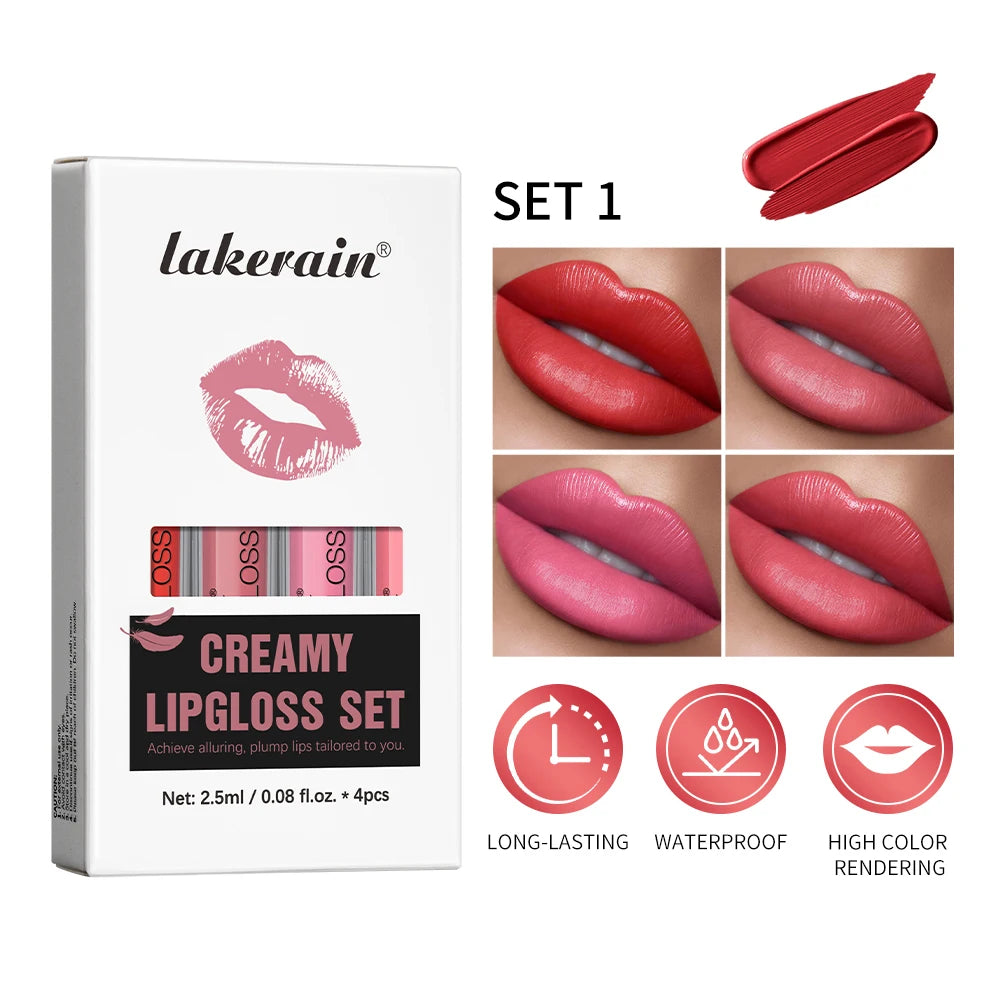 Lipgloss Cream Texture Lipstick Semi-Matte Long Lasting Do Not Fade 8 Colors Experience Richly-Pigmented Shades Peach Makeup
