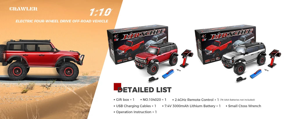 WLtoys 1:10 Electric Climbing Car 104020 4WD Remote Control Off-Road Vehicle Adult Toys