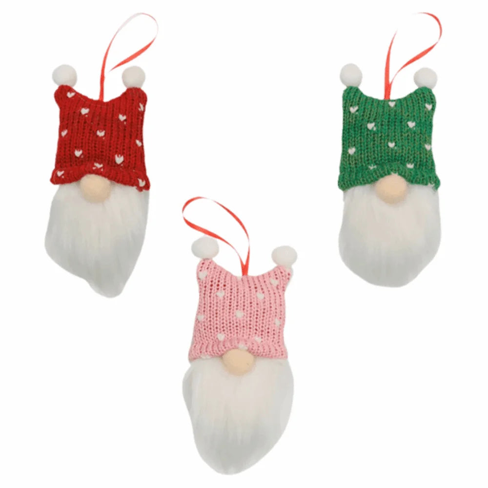 3/6Pcs Kreative Weihnachtsdekoration Anhänger Gesichtslose Puppe Plüsch Zwerge Hängen Weihnachtsbaum Anhänger Einfach Zu Hängen