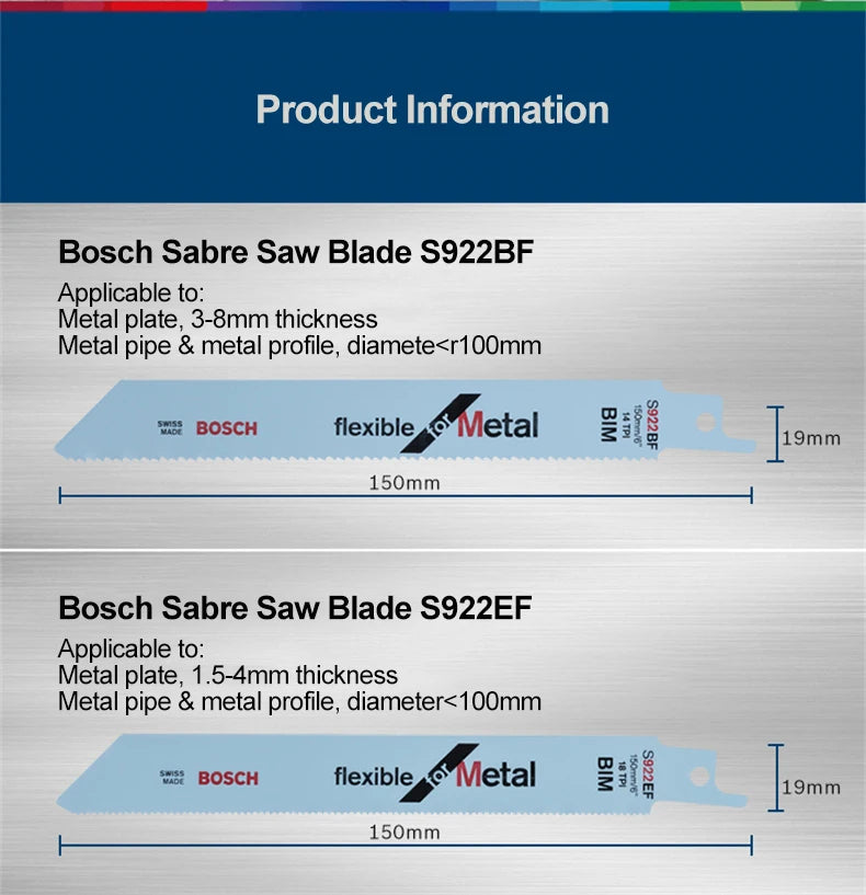 Bosch Reciprocating Saw Blade Universal Wood Metal Cutting Saber Saw Blades Electric Saw Saber for Bosch Gsa 18V/12V Accessories