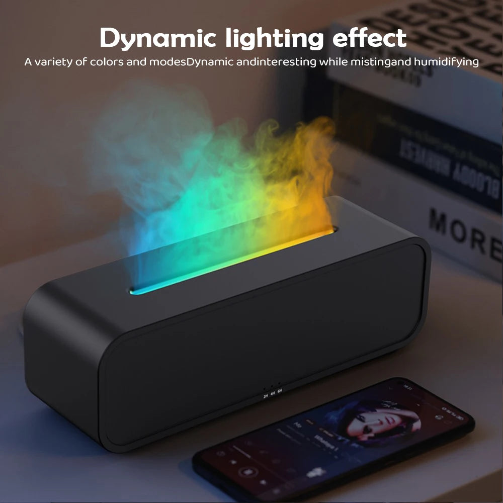 Humidifier Flame Aromatherapy Diffuser Can Add Essential Oils 7 Colours Flame Diffuser Timing Protection USB Desktop Humidifier