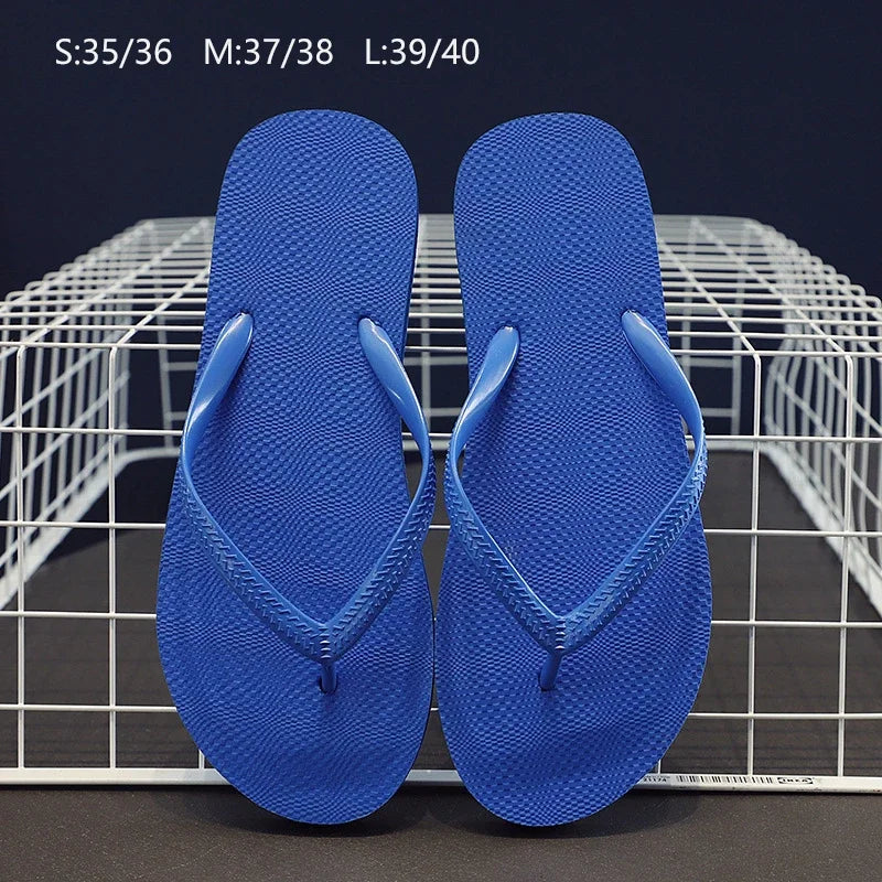 Women Summer Slippers Solid Beach Flip Flops Anti-slip Slipper Casual Shoes Home Shoes Women Simple Comfortable Beach Shoe