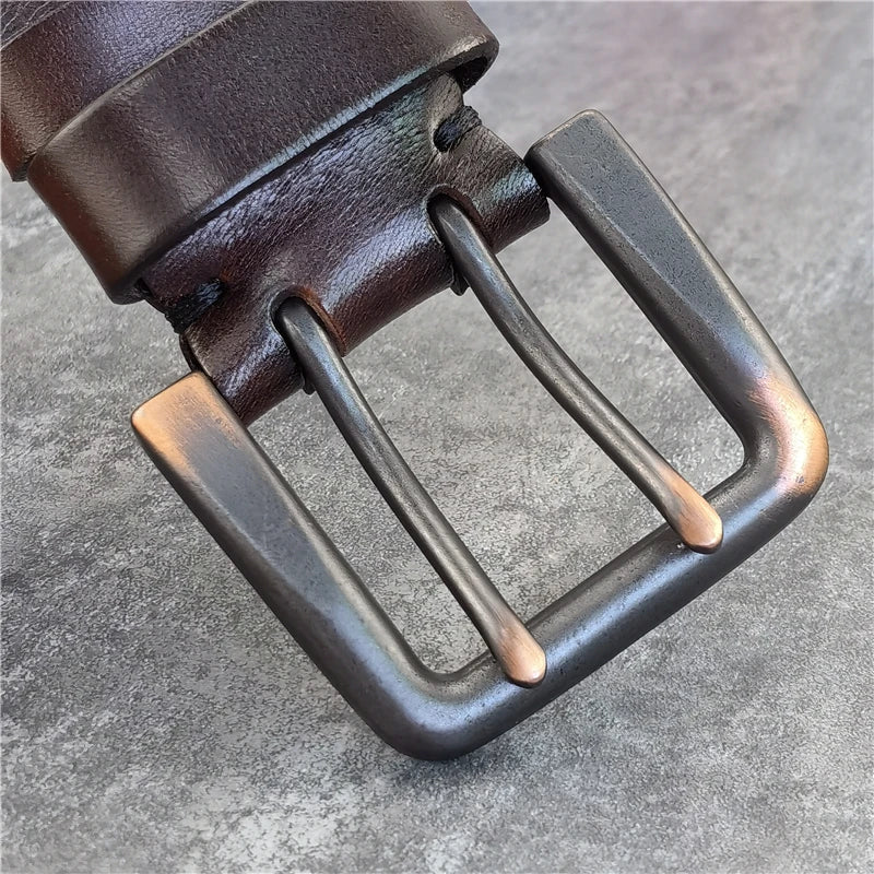 Herren Ledergürtel 2025 - Super Wide 4.2CM Luxury Thick Genuine Leather Double Buckle