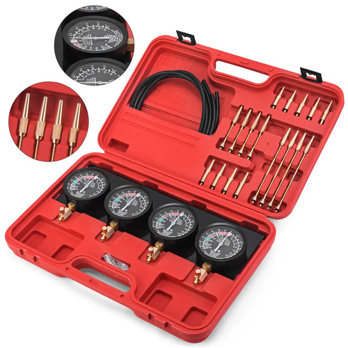 SucceBuy Kraftstoff-Vakuum-Vergaser, Synchronisator, Vergaser-Werkzeug, Synchronisierung, 4-Gauge-Set mit Gummischlauch, Vakuum-Balancer-Messgerät-Set für Motorräder