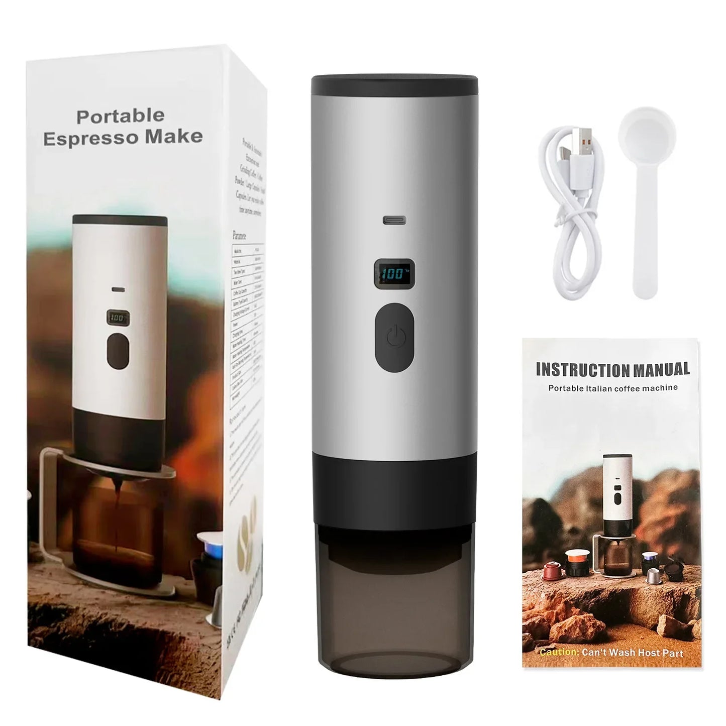 Kaffeemaschine 2025: INSIS FEMME Portable Electric Coffee Maker 3-in-1 - Capsule Coffee Grinder Travel Cordless Heating Car Home Camping Collection
