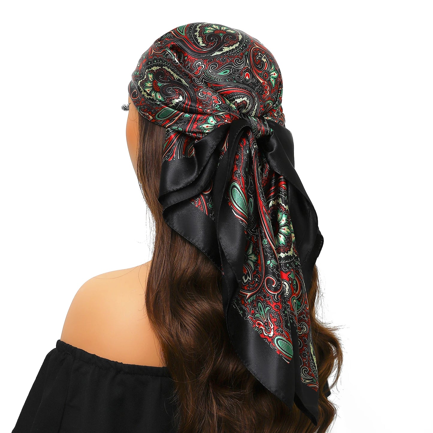 Kopf Foulard Seidenglanz - 90x90 cm Polyester weich