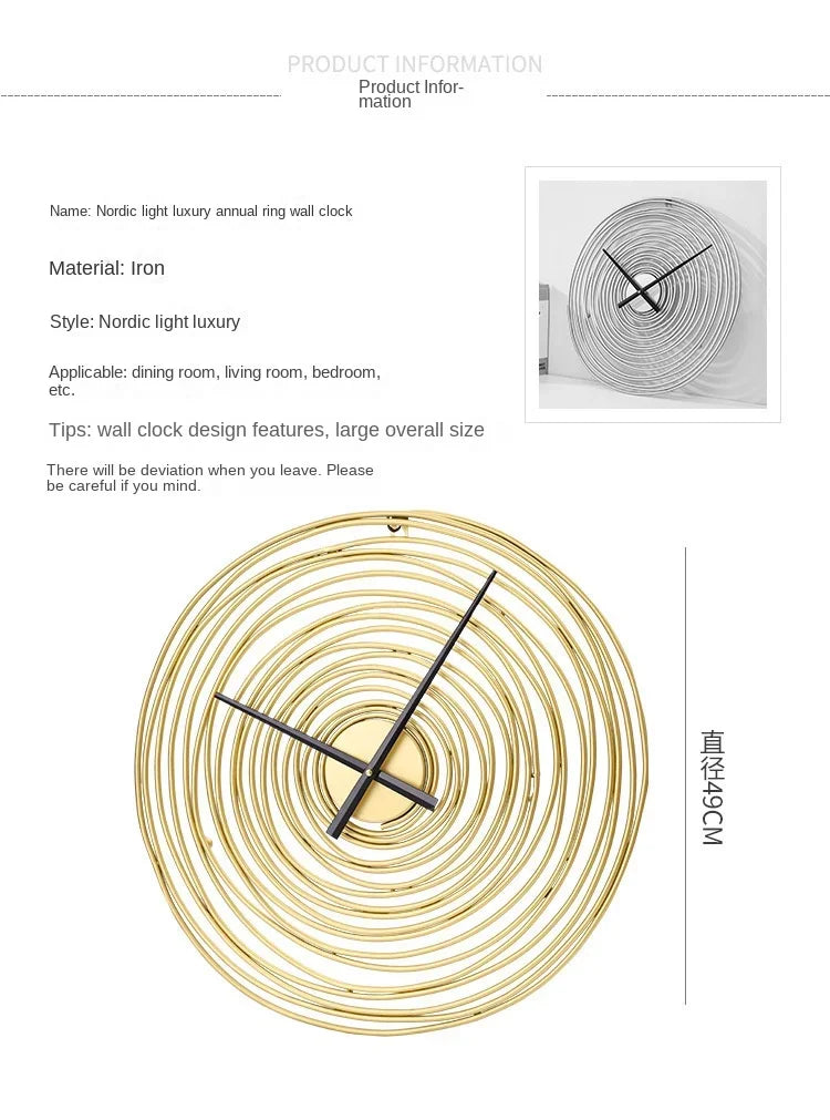 Fashion Creative Round Wall Clock Home Decoration for Bedroom Living Room Super Silent Design Metal Wall Hanging Clocks Watch