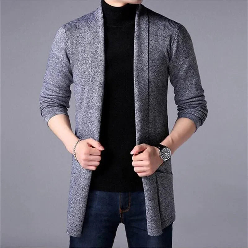 Marke SlimFit Cardigan - Herren Medium Polyester Vollarm
