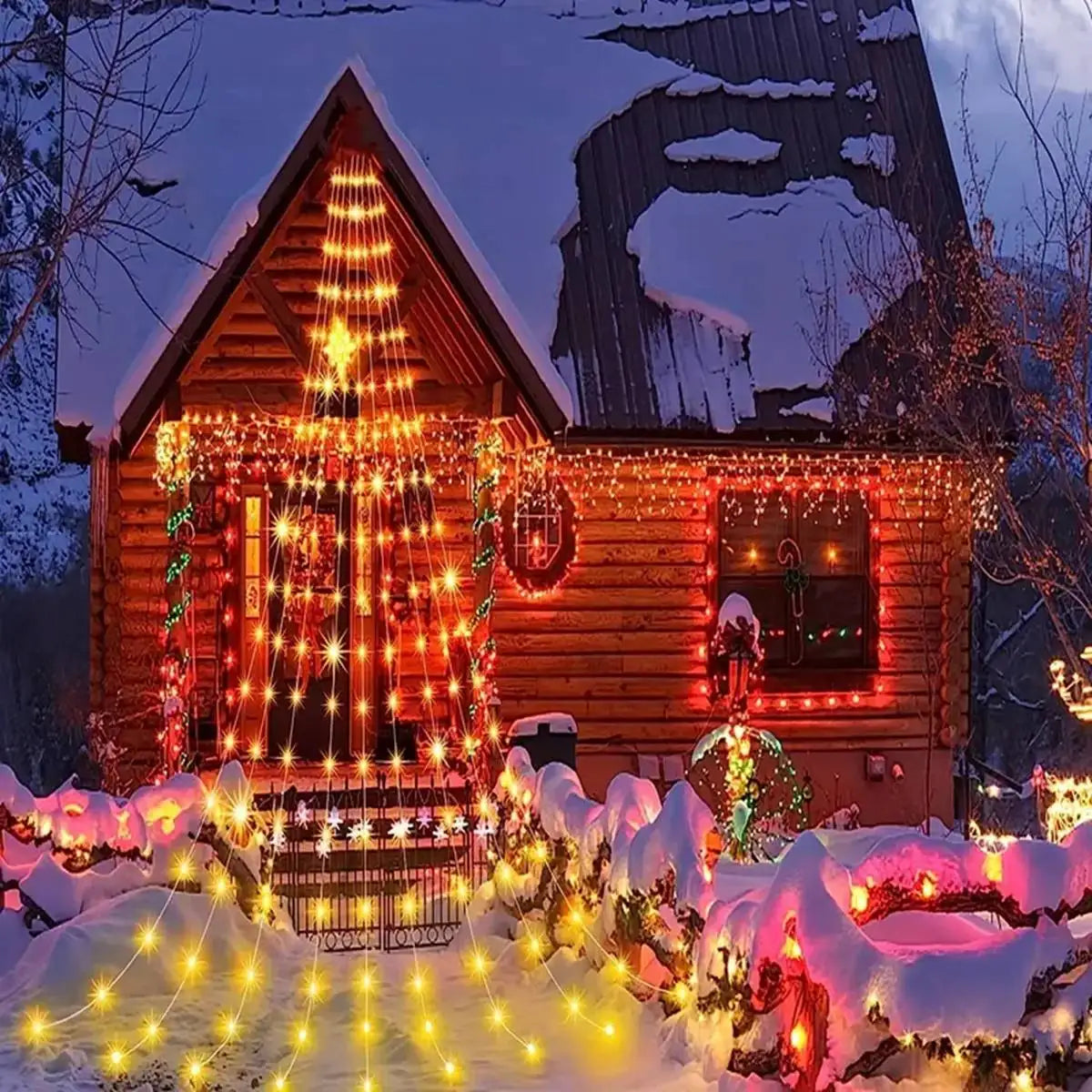 Peach Forest Waterfall Tree Fairy Light Wasserfall - 180LED USB 8 Modi