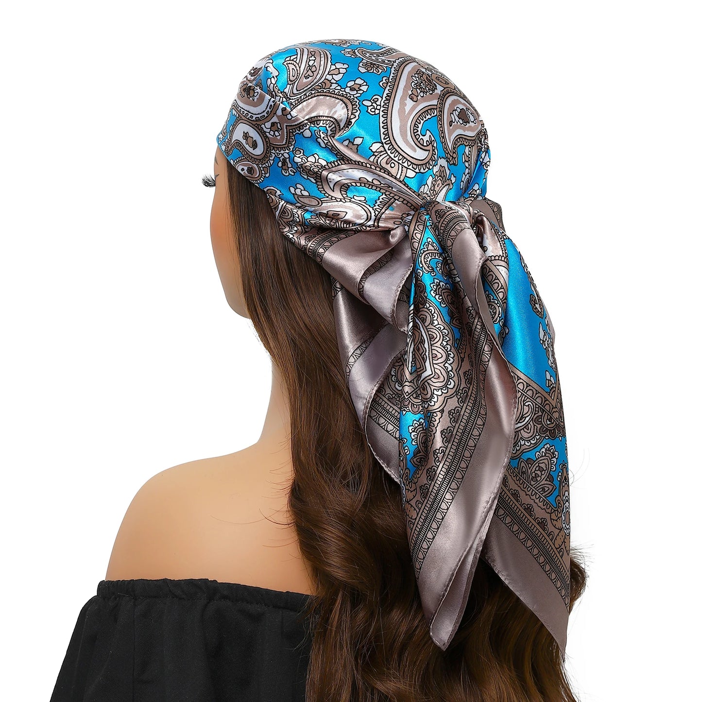 Kopf Foulard Seidenglanz - 90x90 cm Polyester weich