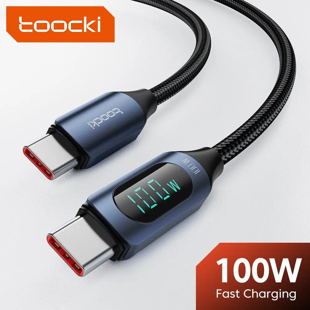 Toocki Typ-C Kabel PD 100W - 5A, USB-C zu USB-C Display