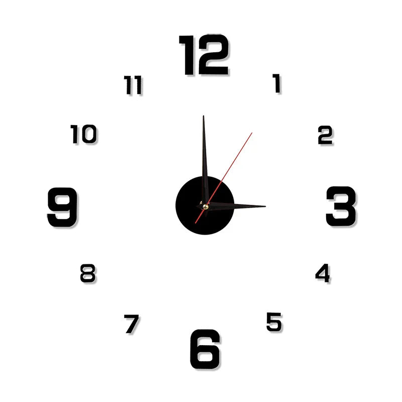 Wall Clock Large Watch Horloge Murale 3d Diy Acrylic Mirror Stickers Quartz Duvar Saat Klock Modern Mute Alarm Clock