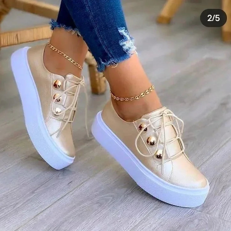 Women Casual Sneakers Woman Fashion Spring Leather PU Sneakers Female Platform Vulcanize Shoes Zapatillas De Mujer