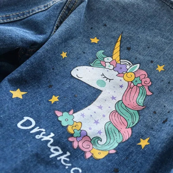 Children's Jackets Unicorn Print Denim Jacket Kids Jackets for Girls Boys Coats Denim Jacket Winter Clothes