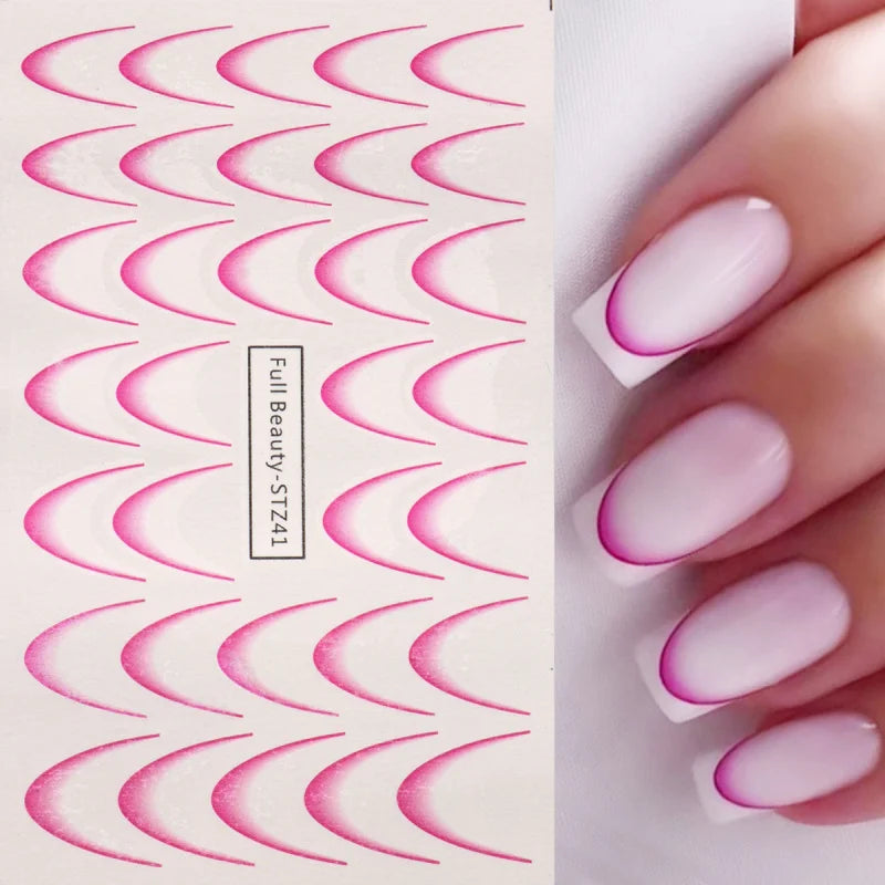 Choice FB-STZ40 Ombre French Nagelsticker - 8 Stück 6.3x10cm