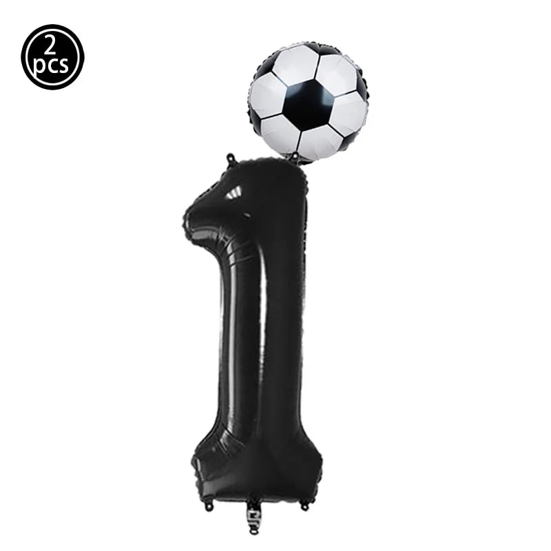 Baloane cu numere de fotbal 2025: Set folie verde 32" - Colecția Sports Party