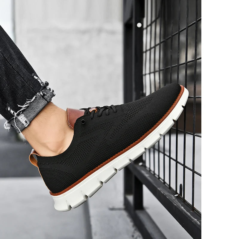 New Men's Sneakers Light Breathable Casual Flat Shoes Outdoor Fashion Comfortable Dress Shoes Anti-Slip Sports Walking Shoes