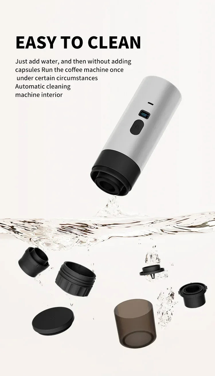 Kaffeemaschine 2025: INSIS FEMME Portable Electric Coffee Maker 3-in-1 - Capsule Coffee Grinder Travel Cordless Heating Car Home Camping Collection