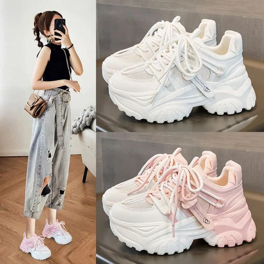 Women's Shoes Casual Shoes Spring Sneakers Platform Woman-shoes Tennis Female Fashion Thick Sole 2024 Roses Trainers Increased I