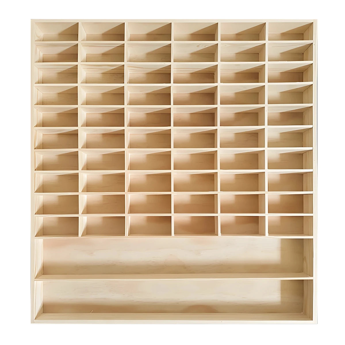 NONED Massivholz Auto Modell Box 60 Fächer Wandmontage 58,5x64,5 cm