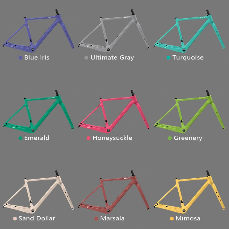 BXT Carbon Gravel Bike Frame Fully Hidden Cable Carbon Frame Fork Thru Axle Gravel Disc Brake Carbon MTB Road Bicycle Frame 27.5