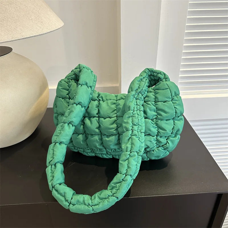 Quilted Padded Crossbody Bag for Women Pleated Bubbles Cloud Shoulder Bags Large Tote Bucket Designer Bag Ruched Handbags 2024
