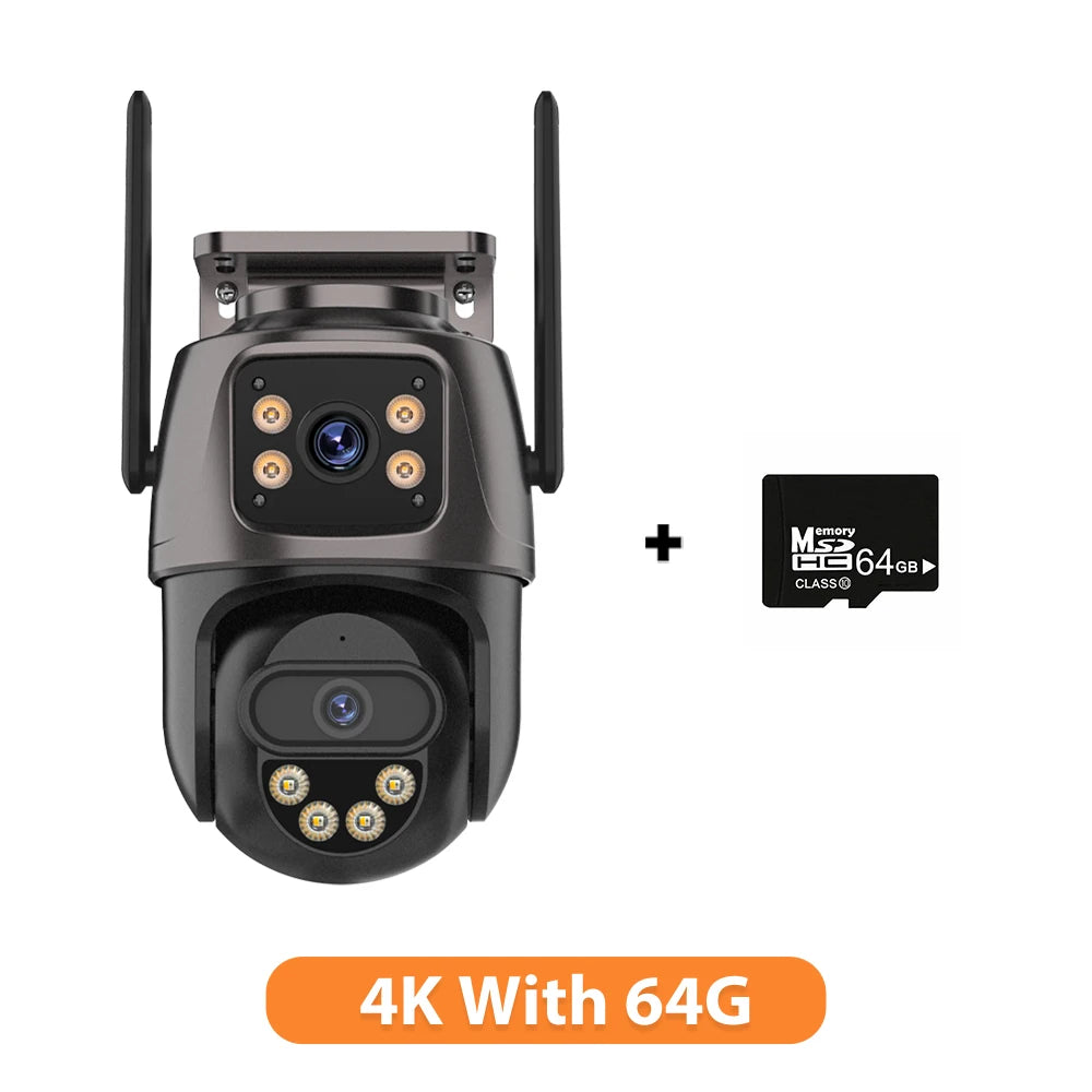 Dreilinsen-PTZ-IP-Kamera 6K HD Outdoor 8x Zoom WiFi Sicherheitskamera 4K 8MP Dual Screen Auto Tracking Wireless Video CCTV iCsee