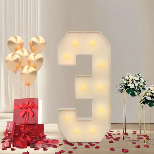 1 Stück 0-9 Riesige LED-Zahl 100*48 cm DIY Geburtstagsnummer Jubiläumsdekoration für Zuhause Hochzeit Party Geburtstag Weihnachten