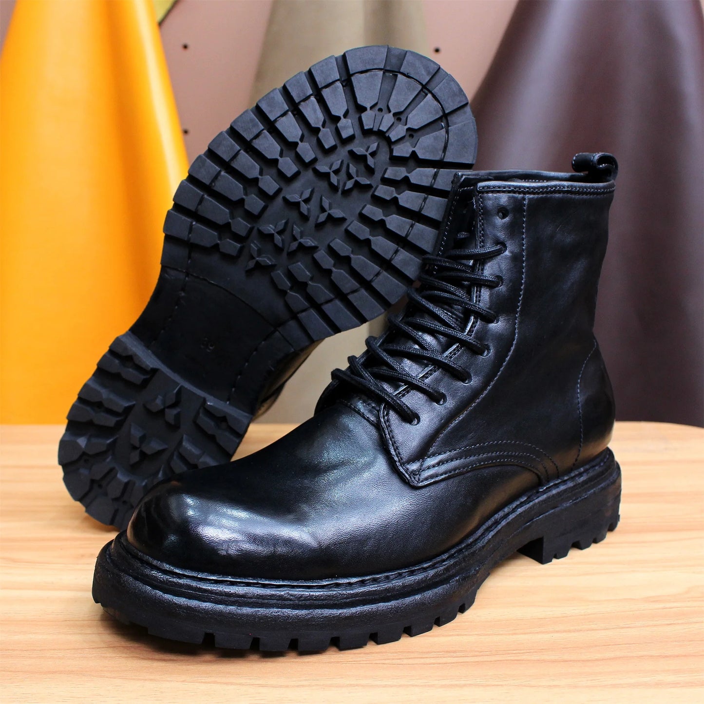Goodyear Pure Handmade Pferdelederstiefel - Individuelle Schnürung Schafthöhe Mittelhoch Vollleder Innensohle