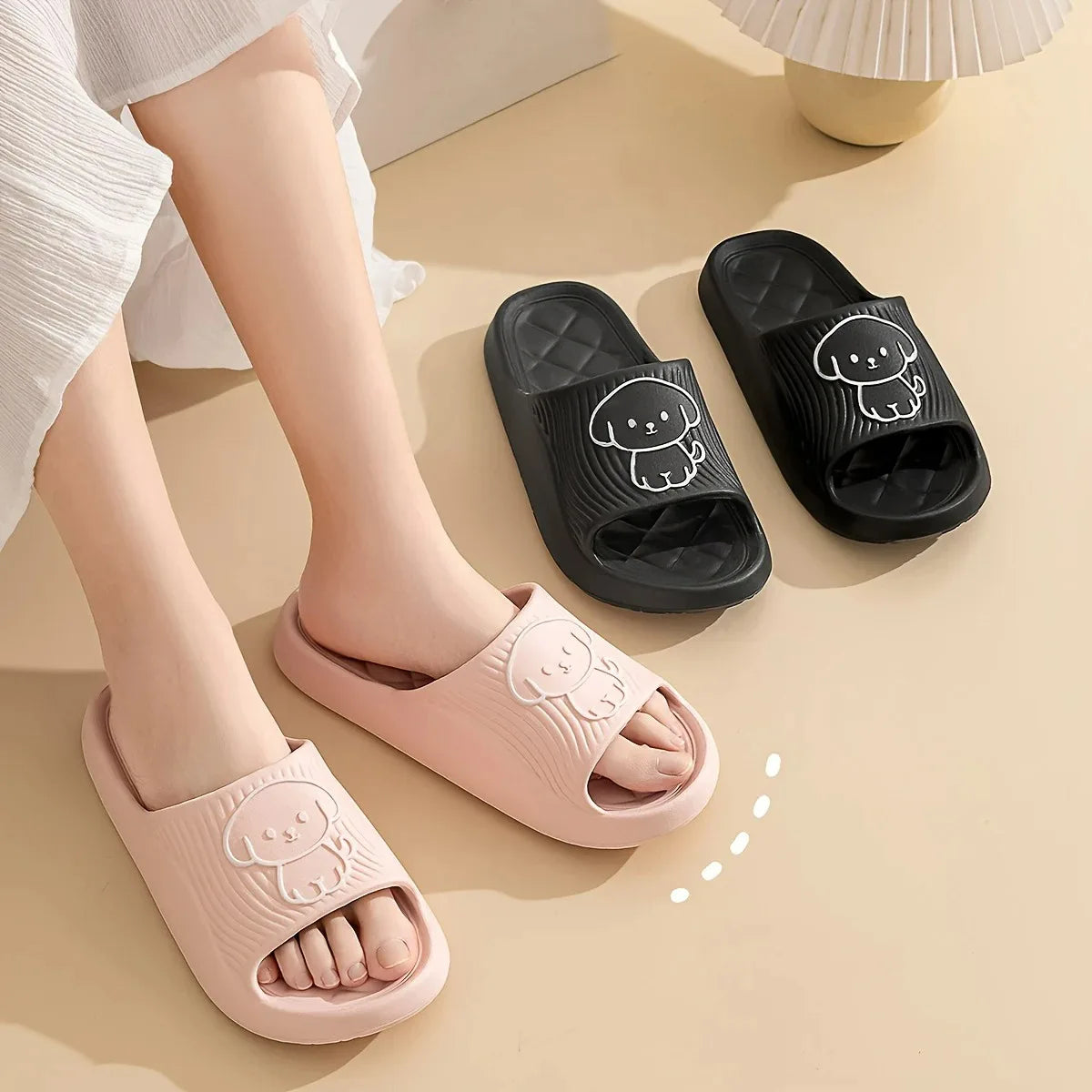 Niedlich Paar Kissen Hausschuhe Weiblich Sommer Tragen 2024 Neu Badezimmer Bad Rutschfest Innen Heim Eva Dick Boden Sandalen