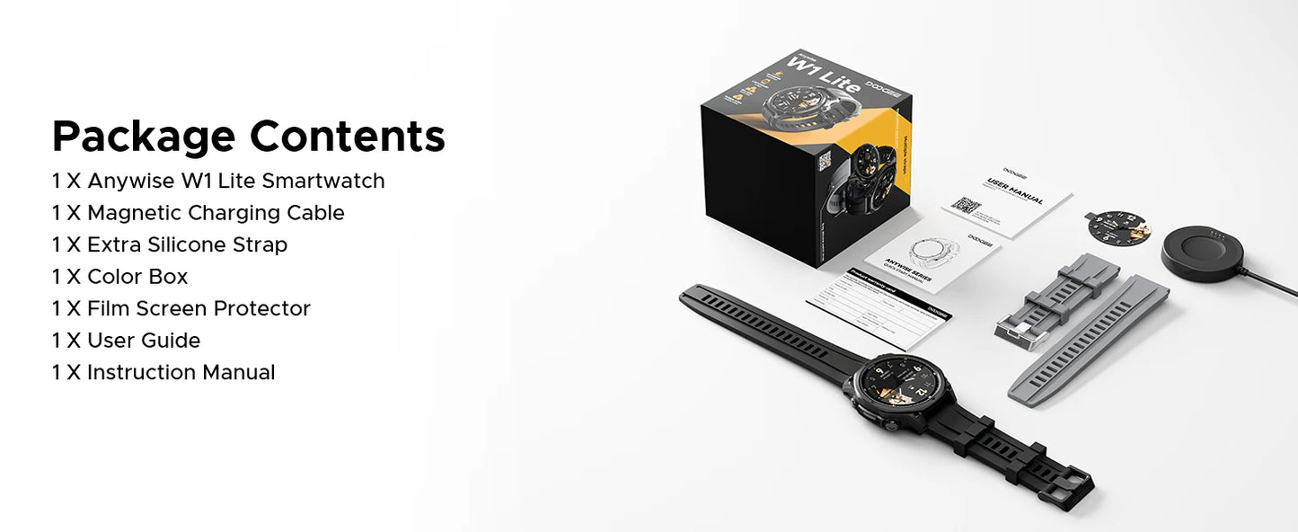 DOOGEE ANYWISE W1 LITE - Akku 8-12 Tage, 5ATM, 1,43Zoll