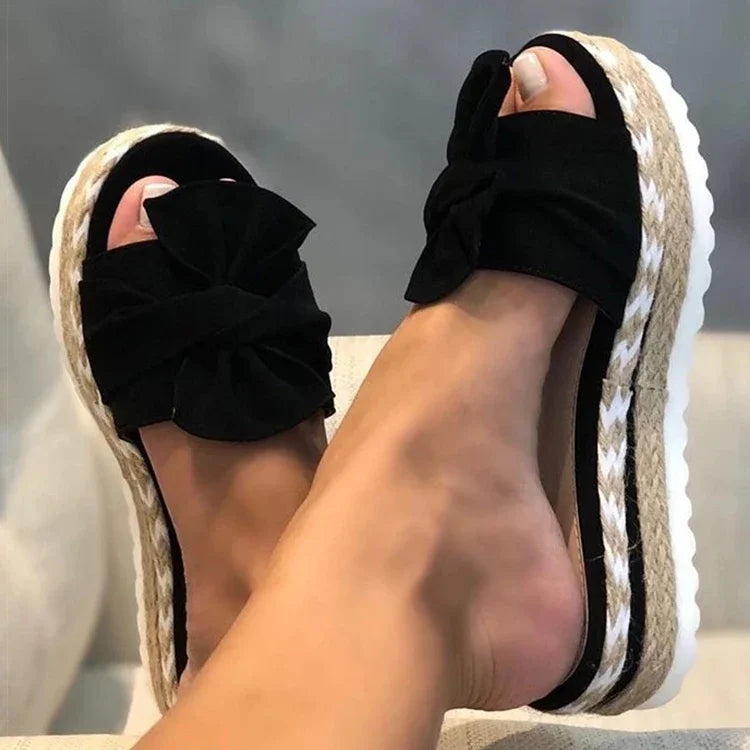 Women Heels Sandals with Wedges Shoes Woman Flower Platform Slippers Summer New Female Sandalias Mujer Elegant Summer Shoes