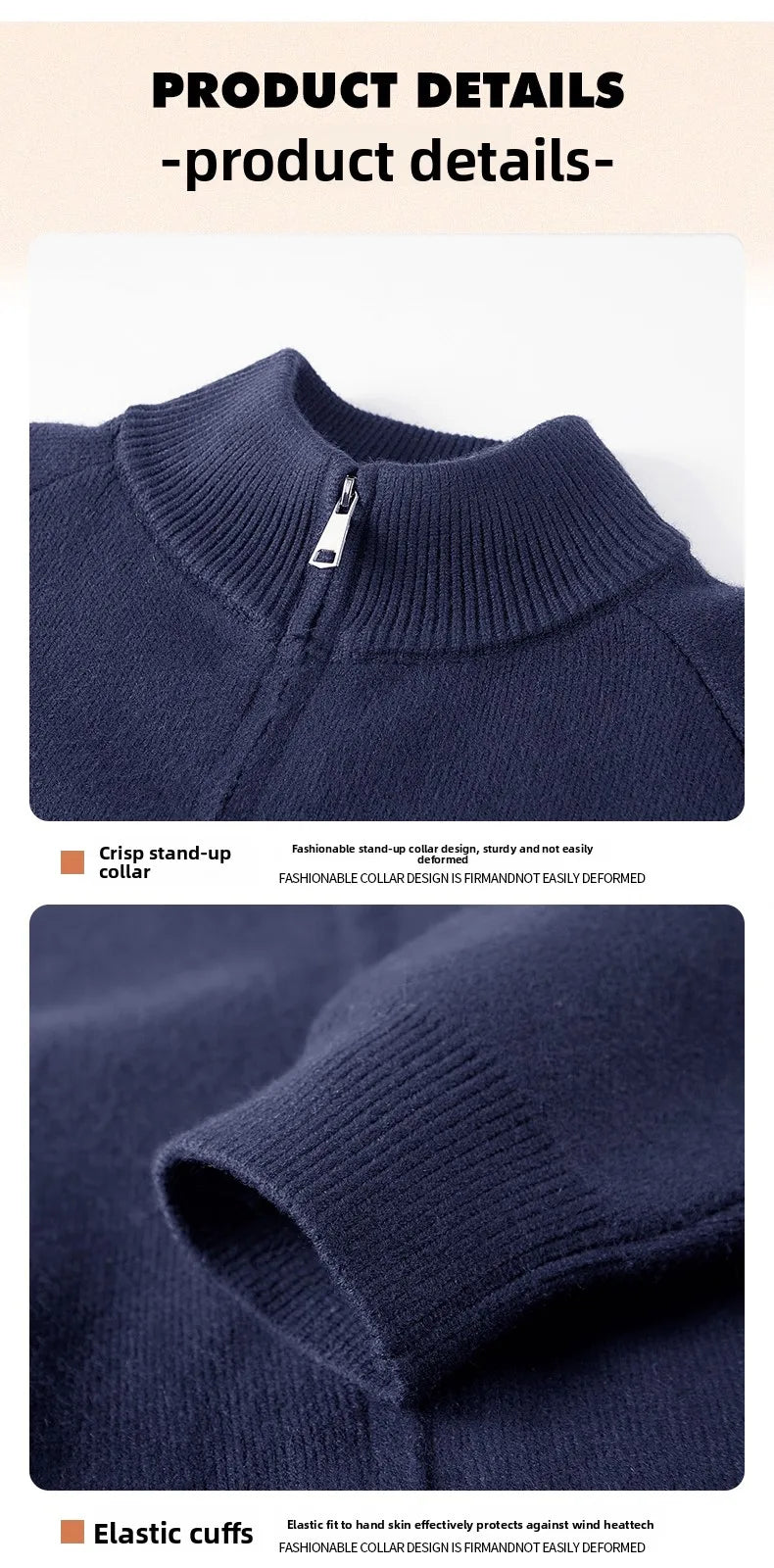 Choice M6001 Strickcardigan Stehkragen - Größe M, Polyamid