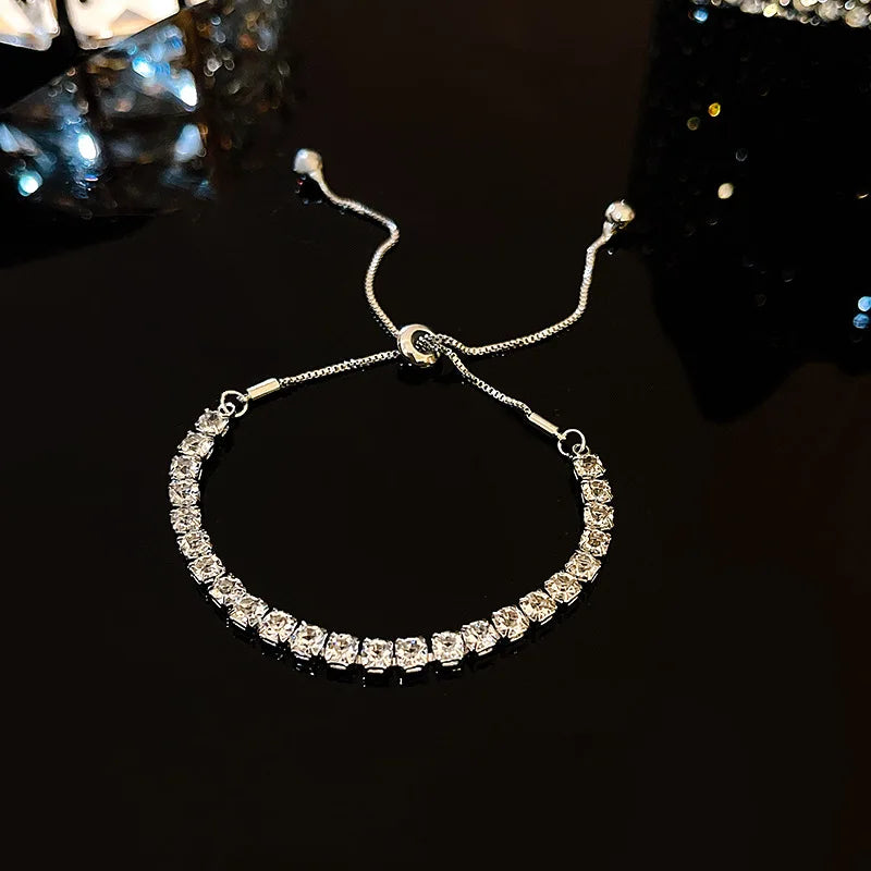 Luxus Klassisch Voller Strass 18K Gold Plattiert Armbänder Für Frauen Funkelnd Einfach Zirkon Armbänder Schmuck Geburtstag Geschenke