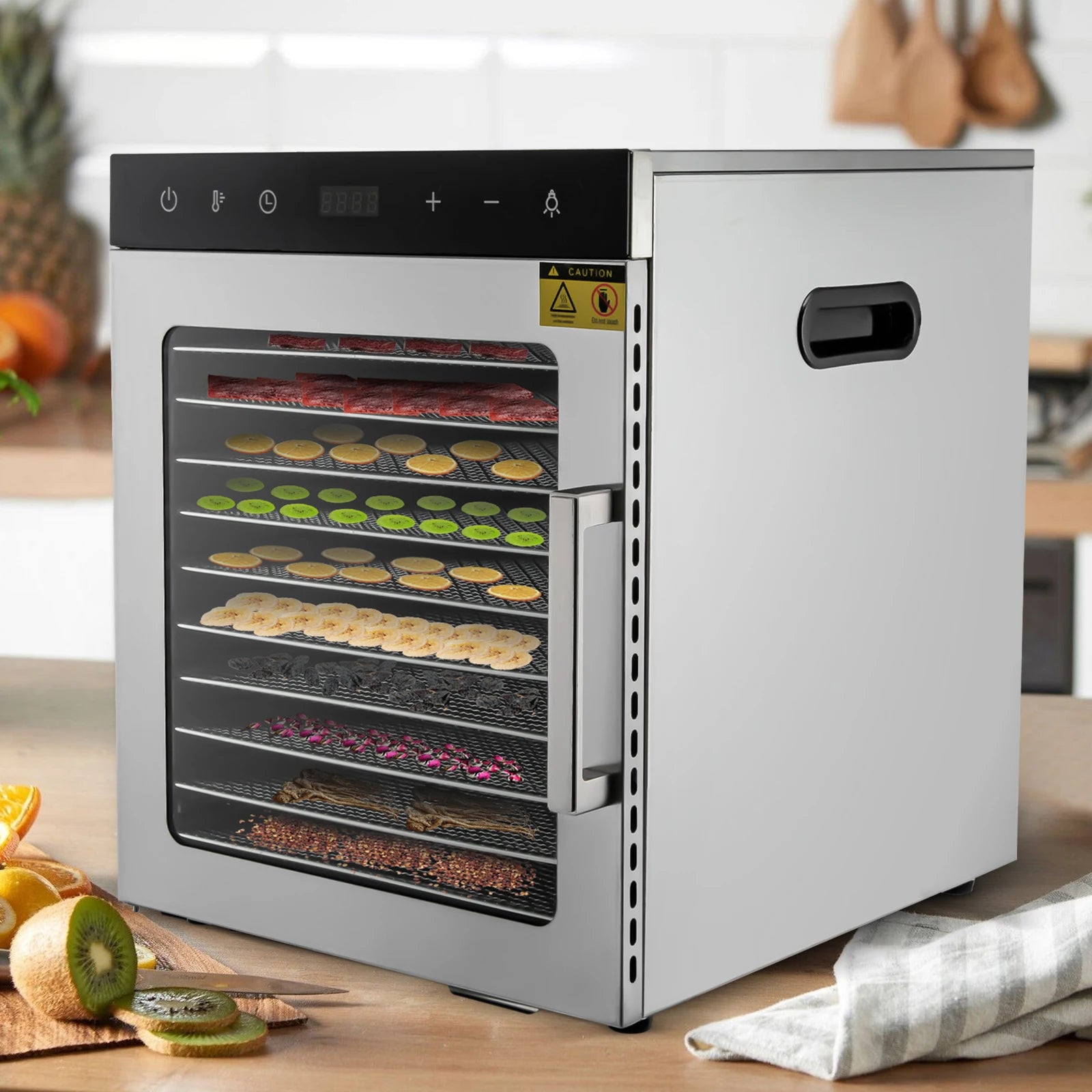DörrPro SS-10H Dehydriergerät - 10 Einsätze 800W Kompakt Maße by Golden Bridge Store