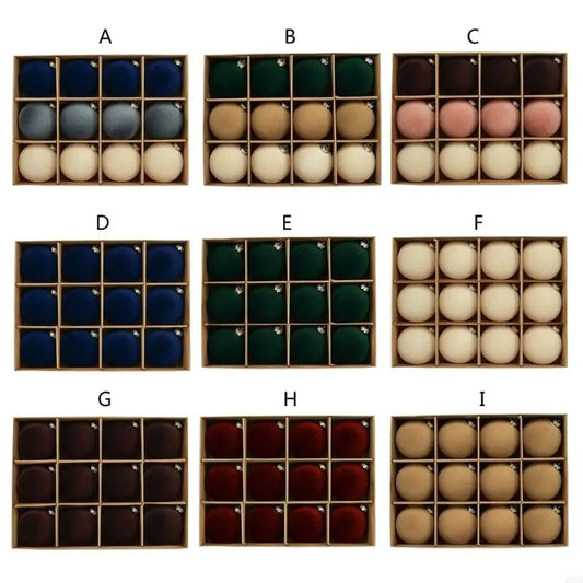 02DB Flocking Weihnachtskugeln - 12 Stück, Durchmesser 6 cm, Mehrfarbig