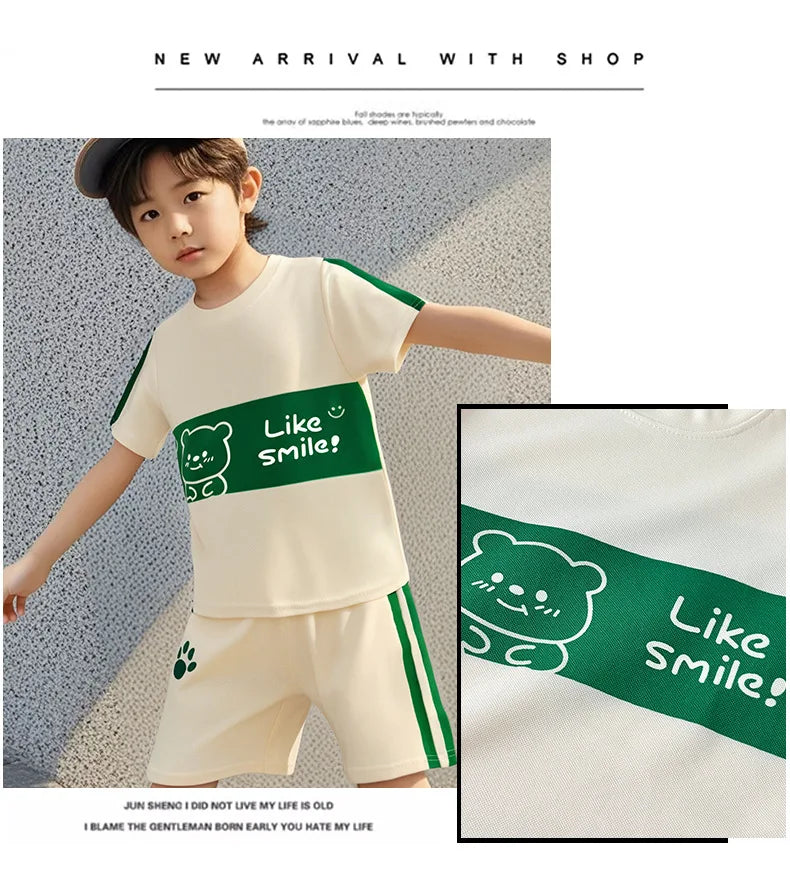 Children's Sets Kids Clothes Boys Girl Top +short 2pcs Short sleeve Baby Striped Clothing Toddler Tee Tracksuits Fashion Outfits