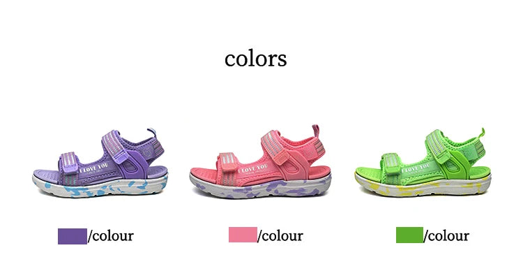 Sandalen Mädchen 2025 - Weiche Sohlen Casual Schuhe Modische Prinzessin - Neue Blumen Rosa Flache Schuhe Rutschfest Strand Kinder 7-13J