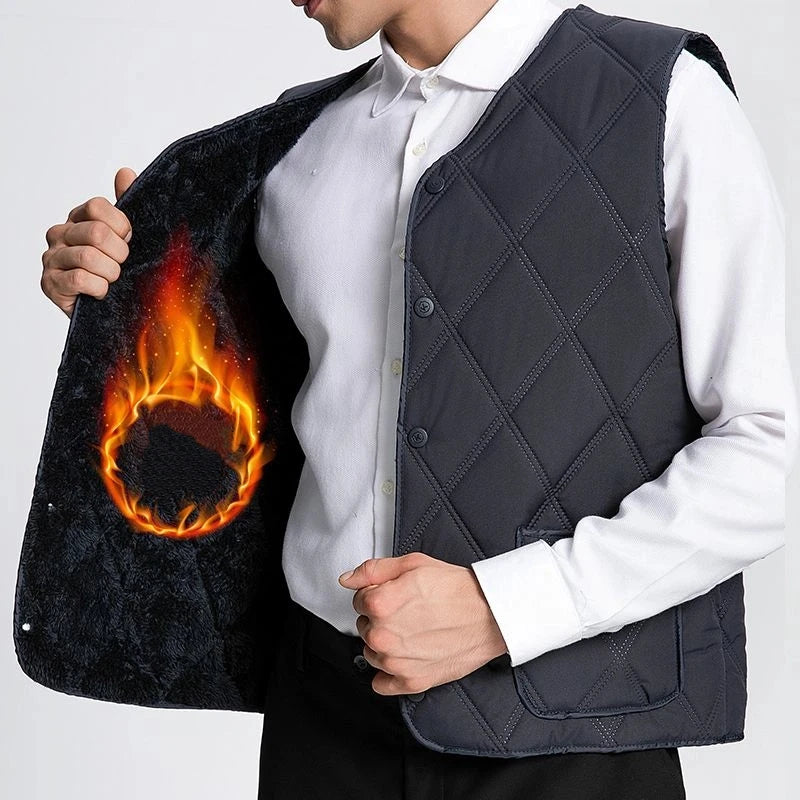 AlpenFit Slim Warme Daunenweste - Baumwolle, Vlies Gr. M-L