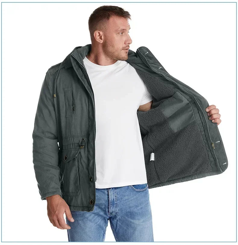 Herrenjacke Lammfleece - Größe L, Gewicht 1,2 kg Baumwolle