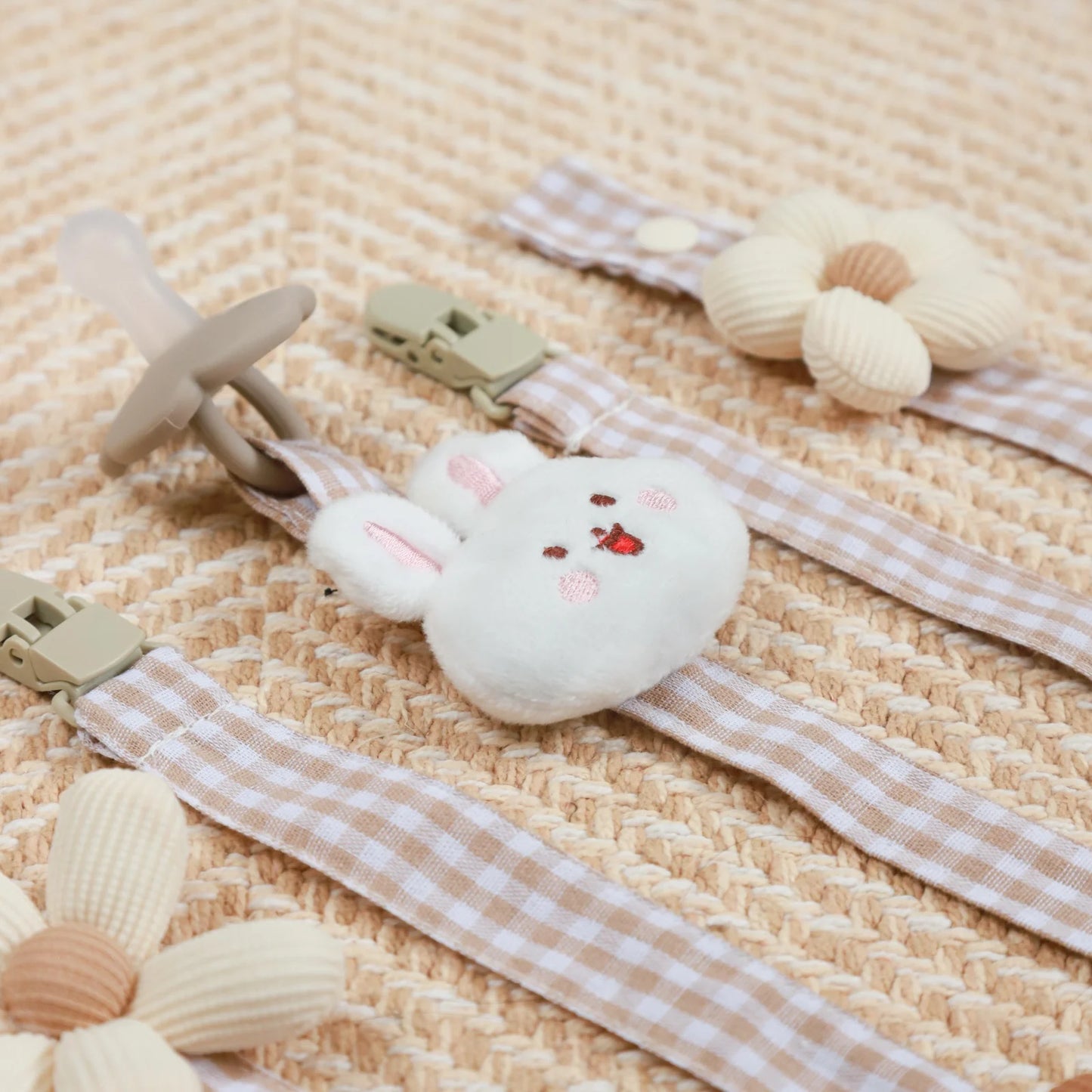 Baby Pacifier Clip Cute Bear Pacifier Chain Baby Pacifier Handheld Tooth Toy For Boys And Girls Enlightening Toy Pacifier Chain