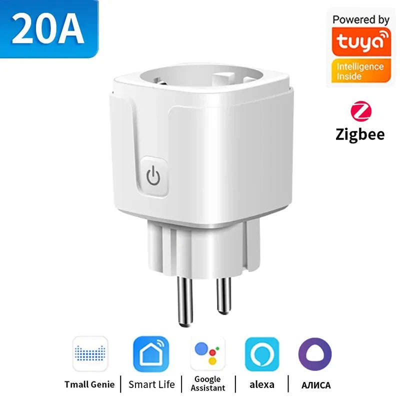 TNCE TUYA Smart Plug Mit Sprachsteuerung - 16A 20A Spannungsmonitor 230V Kompakt