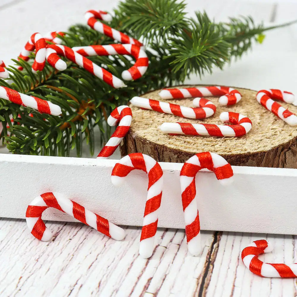 CandyCane Mini Weihnachtsbaumschmuck - Größe 3 cm, 20 Stück, Kunststoff