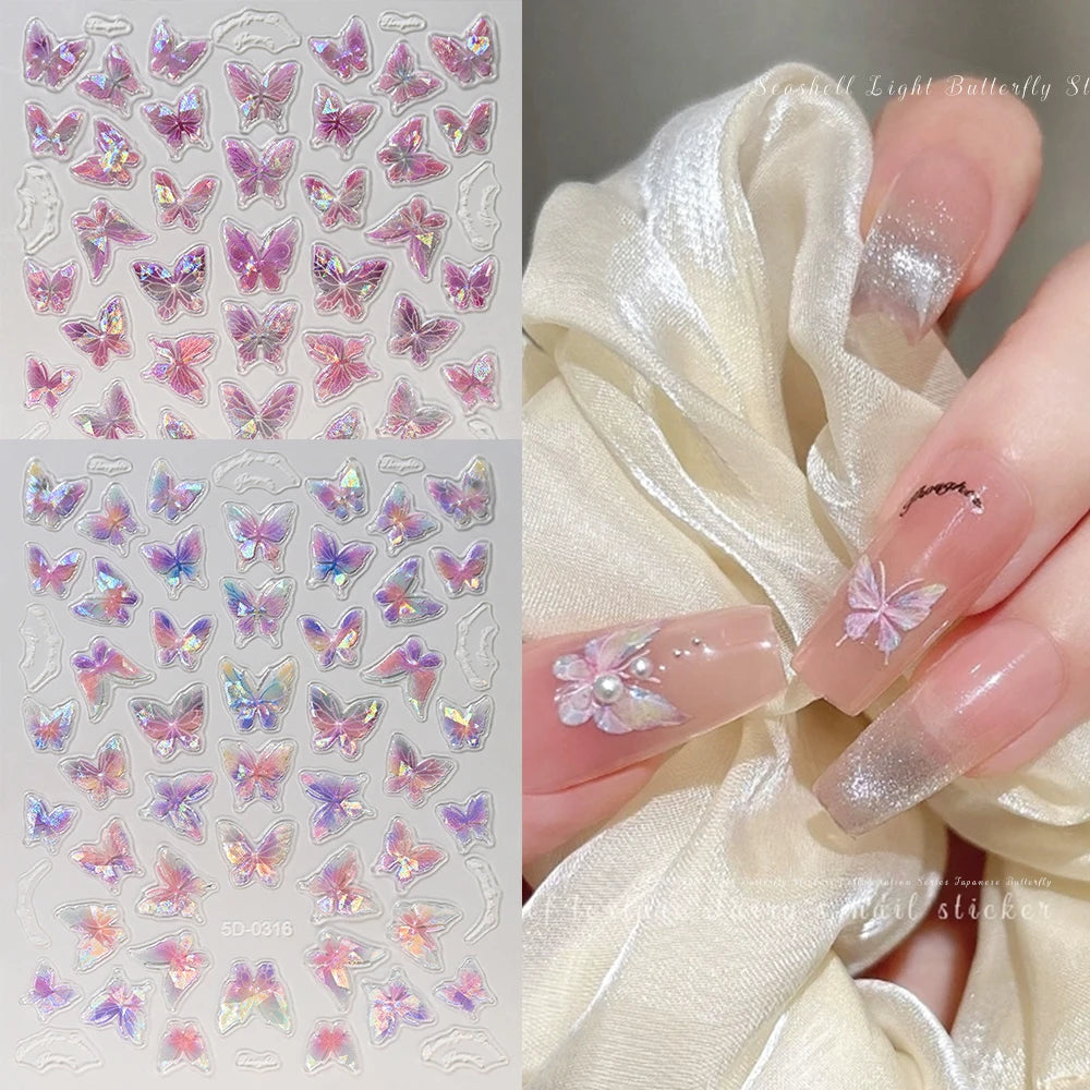 HotPressChoice 5D Schmetterling Sticker - Aurora Glanz 3D