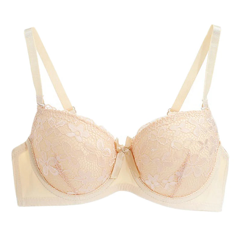 BH 2025: Ladies Sexy Lace Push Up Bra with Underwire Bow Bralette - Female Underwear Lingerie Adjustable Straps Gathered Brassiere 2024 Collection
