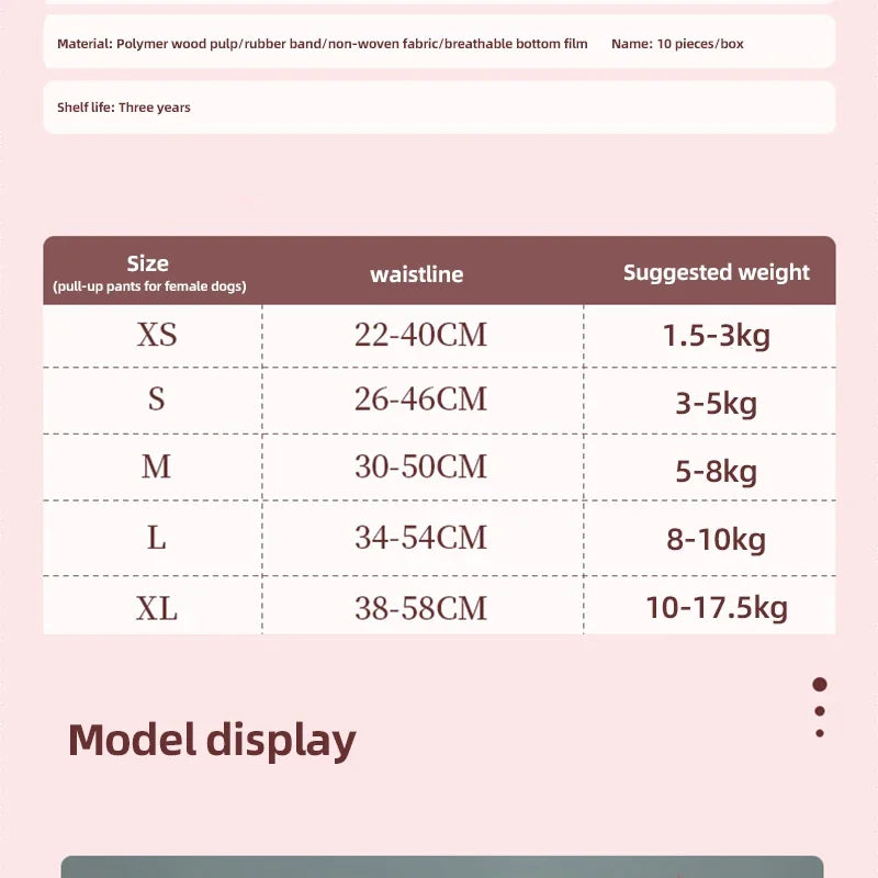 MOONBIFFY Einweg-Hundewindeln Superabsorption - 10 St, M