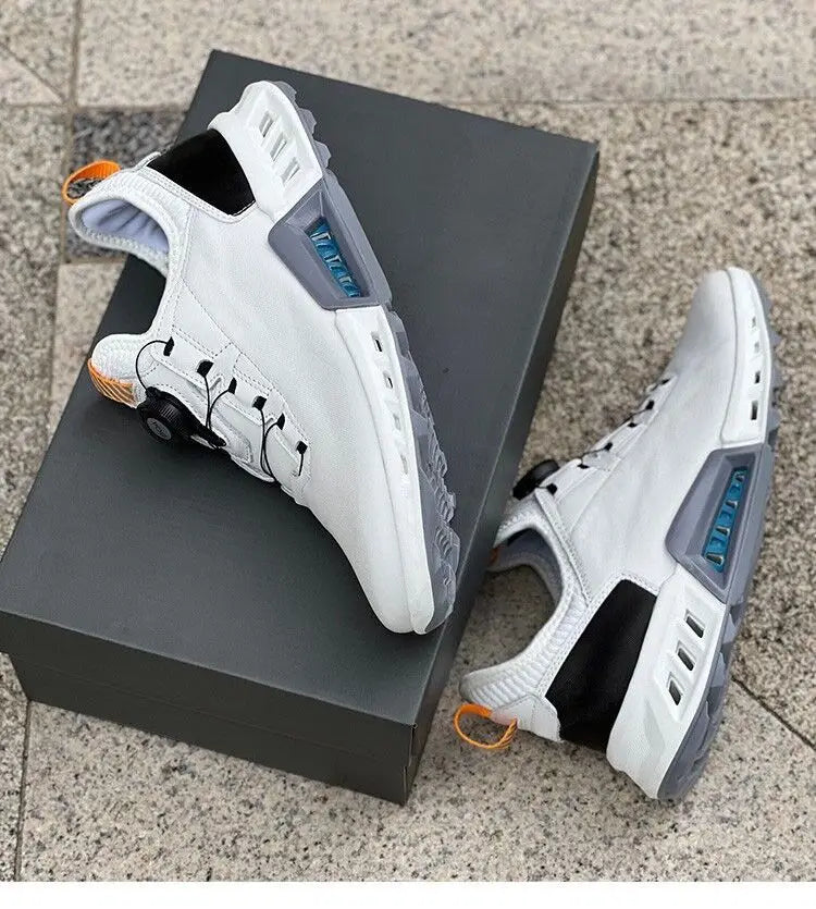 TAQCMSCN Echtes Leder Golfschuhe - Größe 42, TPU-Sohle, Leicht, Herren Für Training Und Spiel