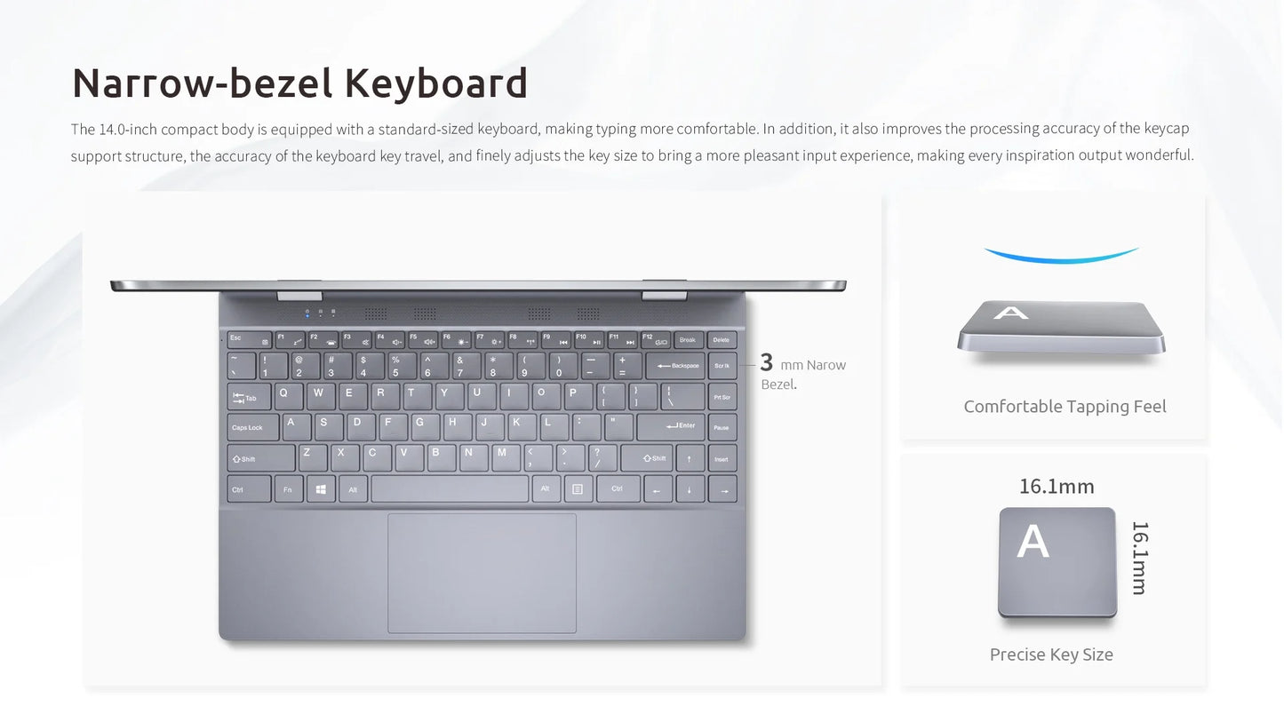 BMAX Y14 Touchscreen - 16GB RAM, Intel N100, 14 Zoll