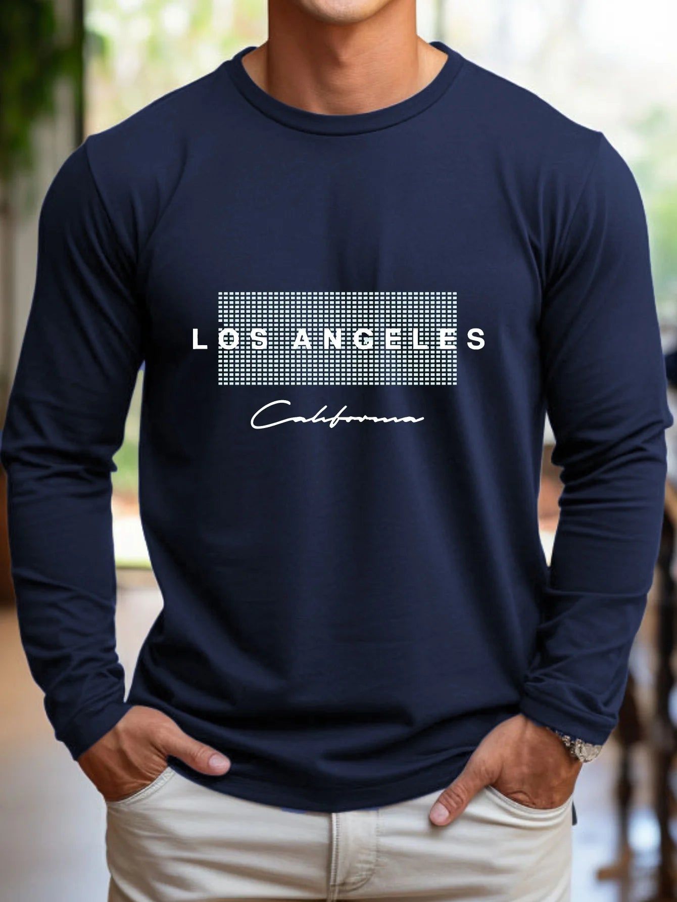 Herren T-Shirt 2025 - 100% Cotton Summer Loose Fit Los Angeles Graphic Printed Casual Sports