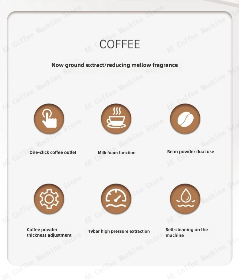 Espressor automat complet, ecran tactil inteligent, râșniță integrată, espressor multifuncțional pentru uz casnic